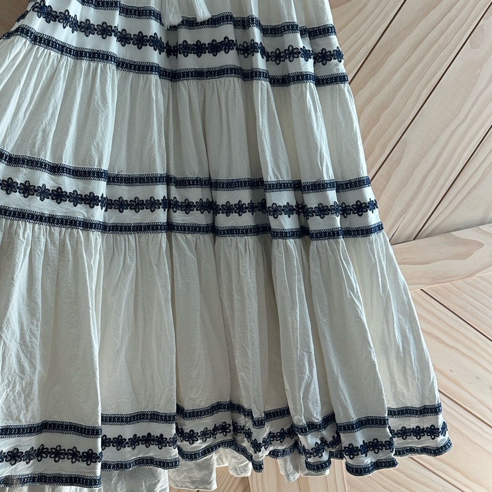 NEW Ivy City SANTORINI Embroidered Maxi Dress Ruffle Tiered Cottagecore SMALL - Picture 4 of 9